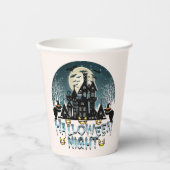 Spuk Haus, Beängstigendes Halloween Night Adult Pa Pappbecher (Vorderseite)