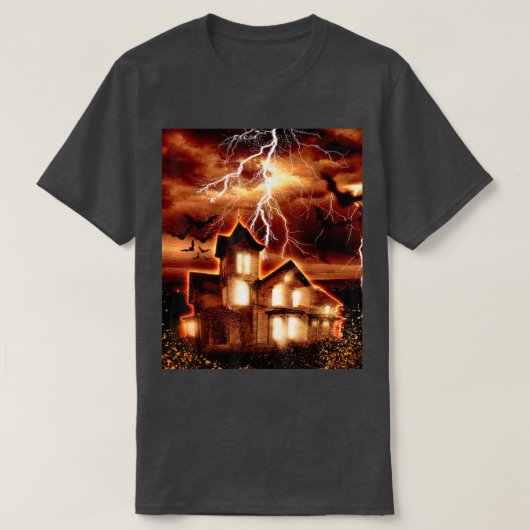 Spuk Haus Blitz und Thunder T-Shirt (Design vorne)