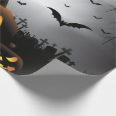 Spuk Haus des Halloweengraveyardszenen-Kürbises Geschenkpapier (Ecke)