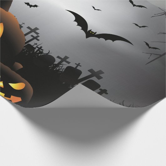 Spuk Haus des Halloweengraveyardszenen-Kürbises Geschenkpapier (Ecke)
