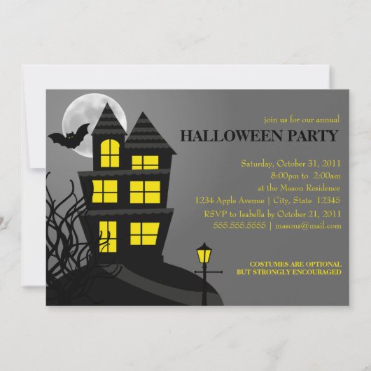 Spuk Haus Einladung (Vorderseite)