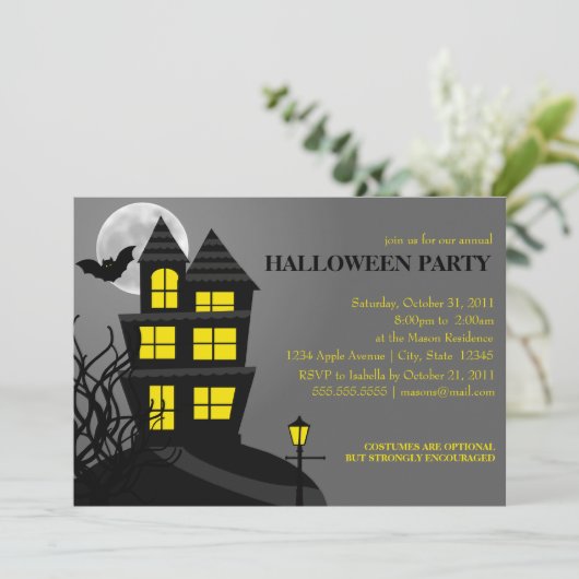 Spuk Haus Einladung (Stehend Vorderseite)