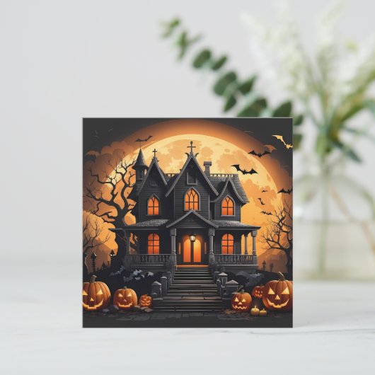 Spuk Haus Einladung (Stehend Vorderseite)