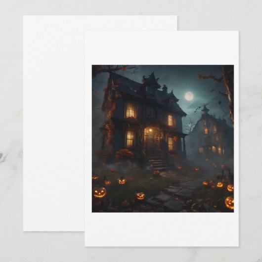 Spuk Haus Einladung (Vorne/Hinten)