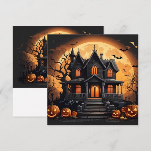 Spuk Haus Feiertagskarte (Vorne/Hinten)