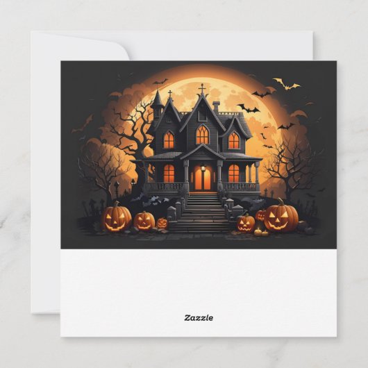 Spuk Haus Feiertagskarte (Rückseite)