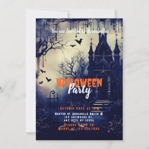 Spuk Haus Flying Bats Creepy Halloween-Party Einladung
