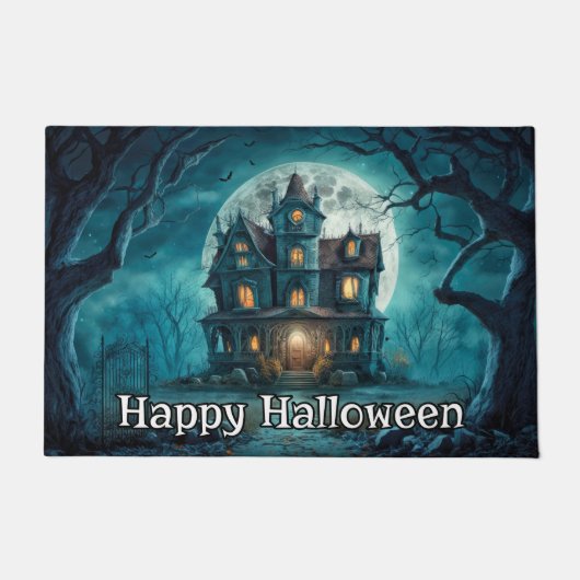 Spuk Haus | Frohe Halloween Fußmatte (Vorderseite)