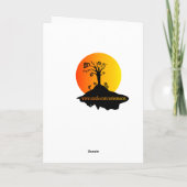 Spuk Haus Frohe Halloween-Hexe, Kürbis, Eule Karte (Rückseite)