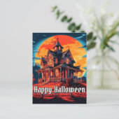 Spuk Haus | Frohe Halloween Postkarte (Stehend Vorderseite)