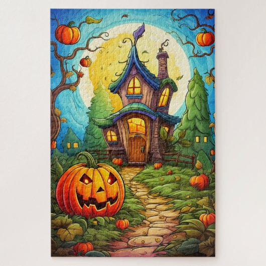 Spuk Haus | Frohe Halloween Puzzle (Vertikal)