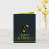 Spuk Haus, glückliches Halloween Karte (Gelbe Blume)
