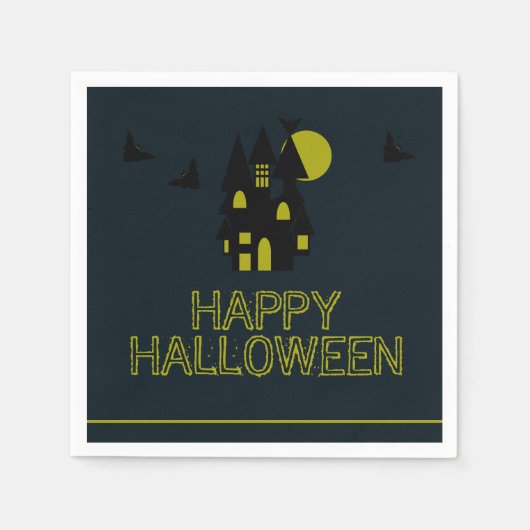 Spuk Haus, glückliches Halloween Serviette (Vorderseite)
