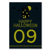 Spuk Haus, glückliches Halloween Tischnummer (Rückseite)