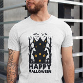 Spuk Haus: glückliches Halloween Tri-Blend Shirt