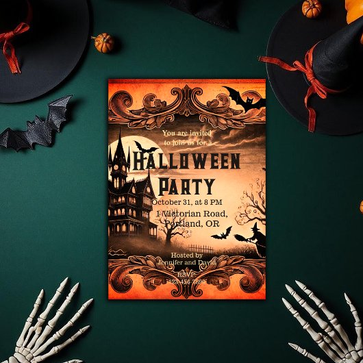 Spuk Haus Gothic Viktorianisches Vintages Hallowee Einladung