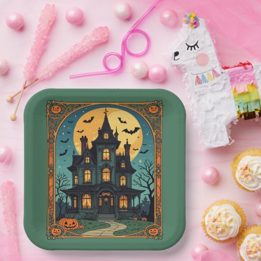 Spuk Haus - gotisches Grange Pappteller (Party)