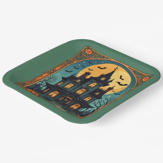 Spuk Haus - gotisches Grange Pappteller (Gewinkelt)