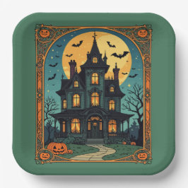 Spuk Haus - gotisches Grange Pappteller