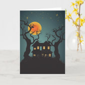 Spuk Haus-Halloween-Gruß-Karte Karte (Gelbe Blume)