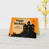 Spuk Haus Halloween Karte (Gelbe Blume)