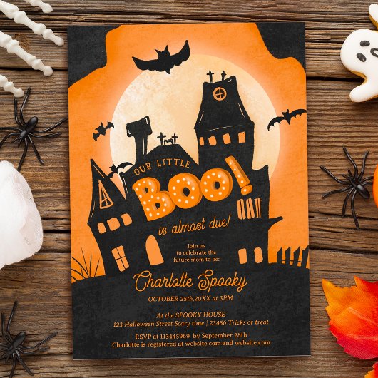 Spuk Haus Halloween kleine Babydusche Einladung