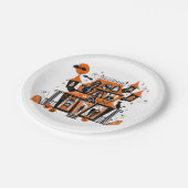 Spuk Haus Halloween Pappteller (Schrägansicht)