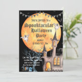 Spuk Haus, Halloween-Party Einladung (Stehend Vorderseite)