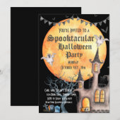 Spuk Haus, Halloween-Party Einladung (Vorne/Hinten)