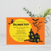 Spuk Haus-Halloween-Party-Einladung Einladung (Stehend Vorderseite)