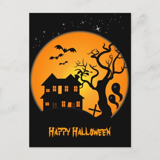 Spuk Haus Halloween Postkarte (Vorderseite)