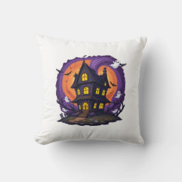 Spuk Haus Halloween Spooky Gothic Mansion Bats Kissen