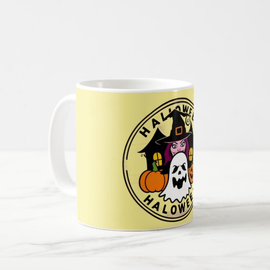 Spuk Haus, Halloween, unheimliche Designs, Geist c Kaffeetasse (Vorderseite Links)