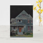 Spuk Haus Halloweens Karte (Gelbe Blume)