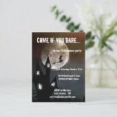 Spuk Haus, Hexe und Vollmond Halloween Postkarte (Stehend Vorderseite)