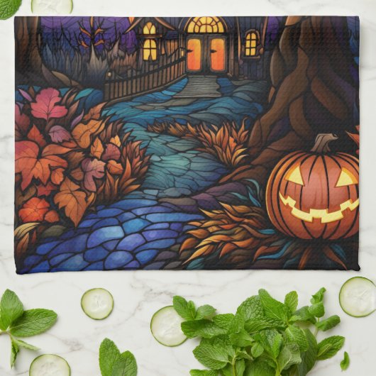 Spuk Haus im Glass Geschirrtuch (Gefaltet)