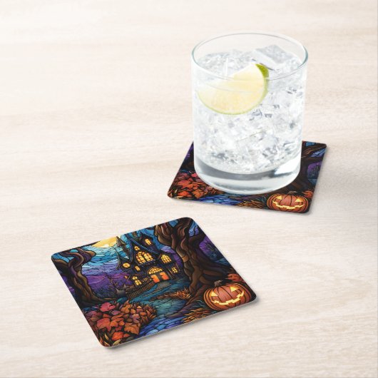 Spuk Haus im Glass Rechteckiger Pappuntersetzer (Vor Ort)