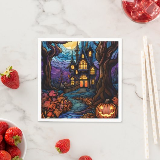 Spuk Haus im Glass Serviette (Beispiel)