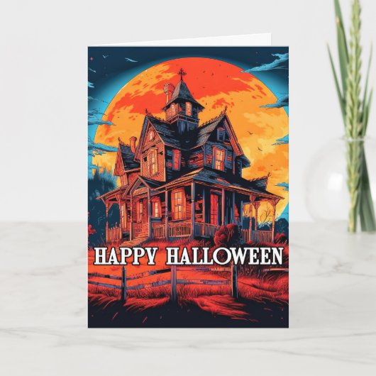 Spuk Haus im Mondschein Karte (Vorderseite)