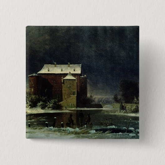 Spuk Haus im Schnee, 1848 Button (Vorderseite)