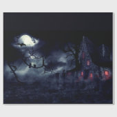 Spuk Haus in Nebel und Krähen Geschenkpapier (Flach)