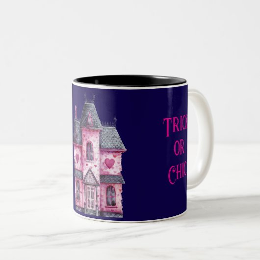 Spuk Haus in Rosa Zweifarbige Tasse (VorderseiteRechts)