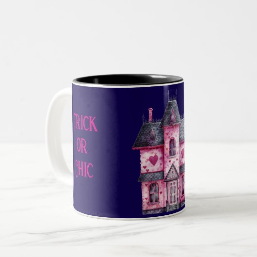 Spuk Haus in Rosa Zweifarbige Tasse (Vorderseite Links)