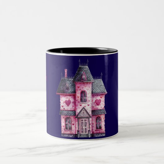 Spuk Haus in Rosa Zweifarbige Tasse (Mittel)