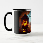 Spuk Haus, Jack-O-Lanterne und Fledermäuse Tasse (Links)