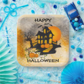 Spuk Haus Jack O'lanterns, Schwarze Katze, Flederm Pappteller (Party)