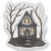 Spuk Haus mit dunklem Lehm Whimsi-Goth Aufkleber (Vorderseite)