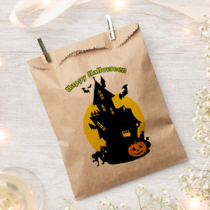 Spuk Haus mit Fledermäusen glückliches Halloween-L Geschenktütchen