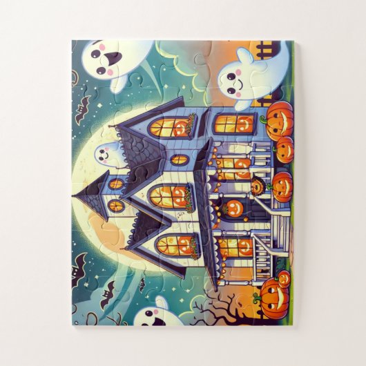 Spuk Haus mit freundlichen Geistern Puzzle (Vertikal)