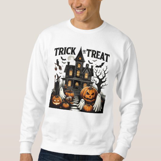 Spuk Haus mit Kürbis & Gespenstern! Sweatshirt (Vorderseite)